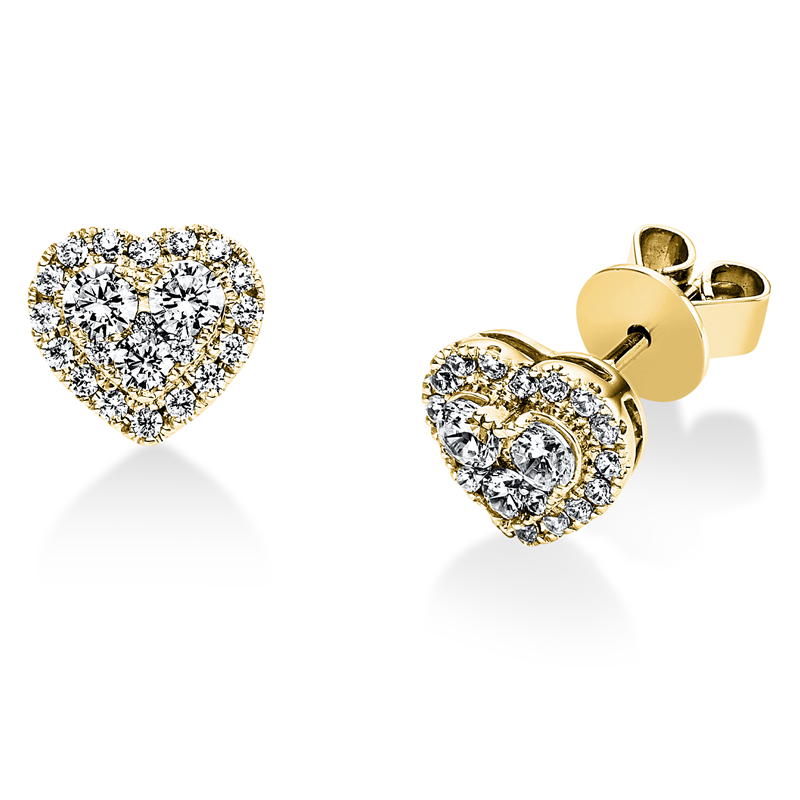 Herz Ohrstecker Weißgold 18kt 0,57ct