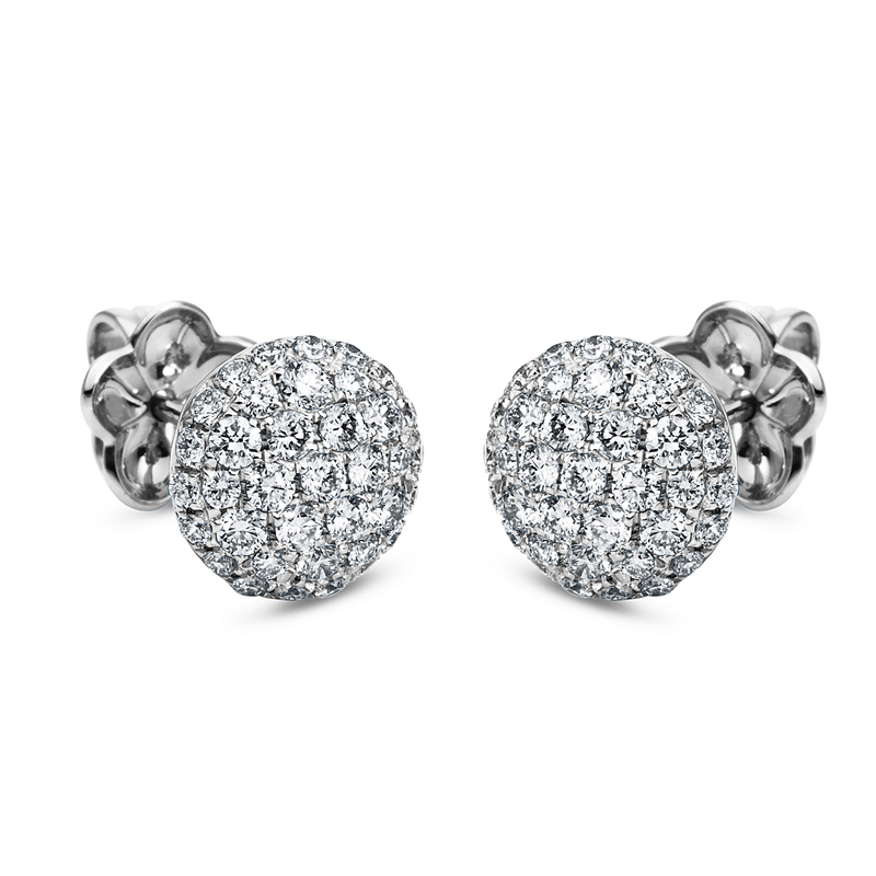Pavé Ohrstecker Weißgold 18kt 0,9ct