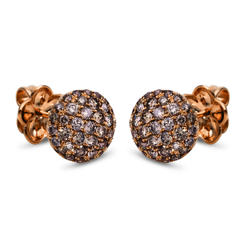 Farbiger Diamant Ohrstecker Rotgold 18kt 1,04ct