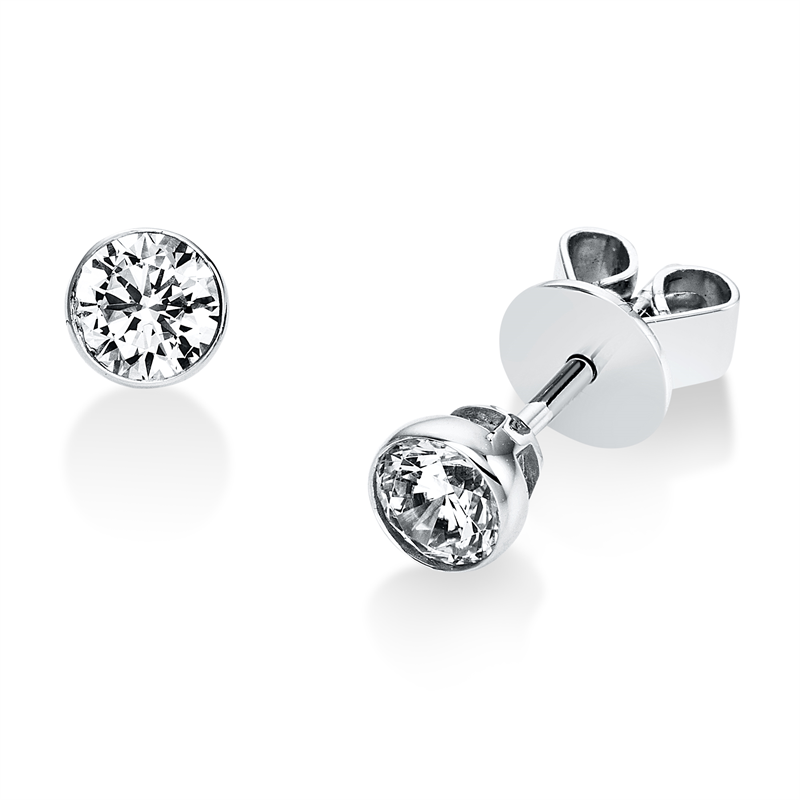 Solitaire Ohrstecker Weißgold 18kt 0,5ct