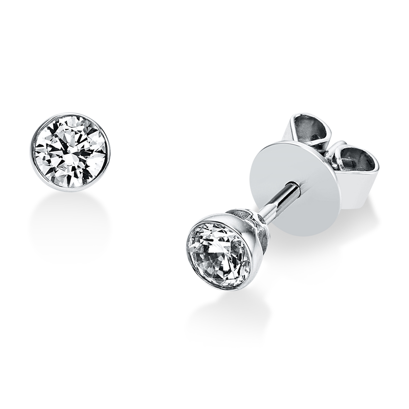 Solitaire Ohrstecker Weißgold 18kt 0,4ct