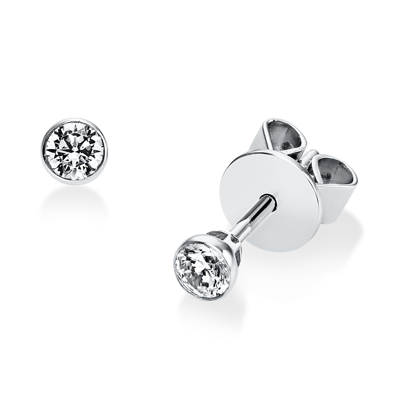 Solitaire Ohrstecker Weißgold 14kt 0,2ct