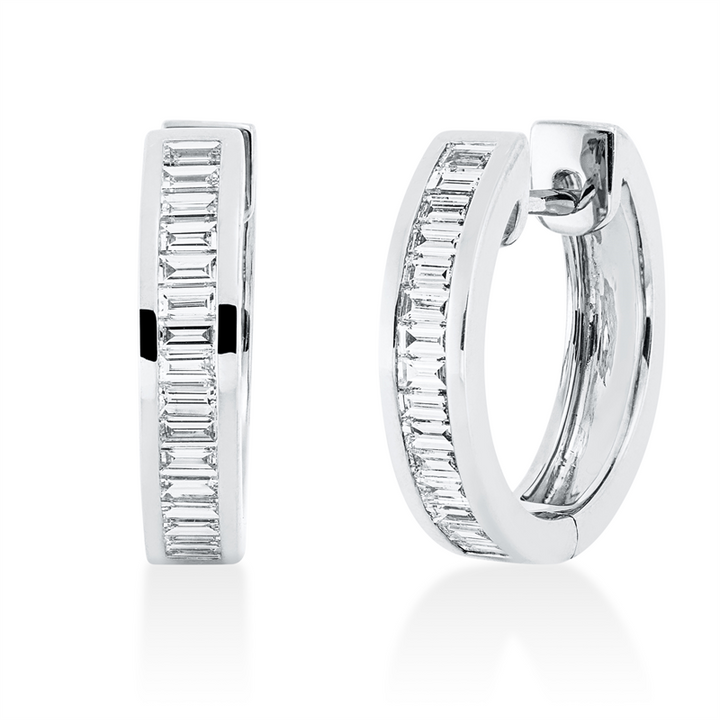 Baguette Creolen Weißgold 18kt Ref-2G777