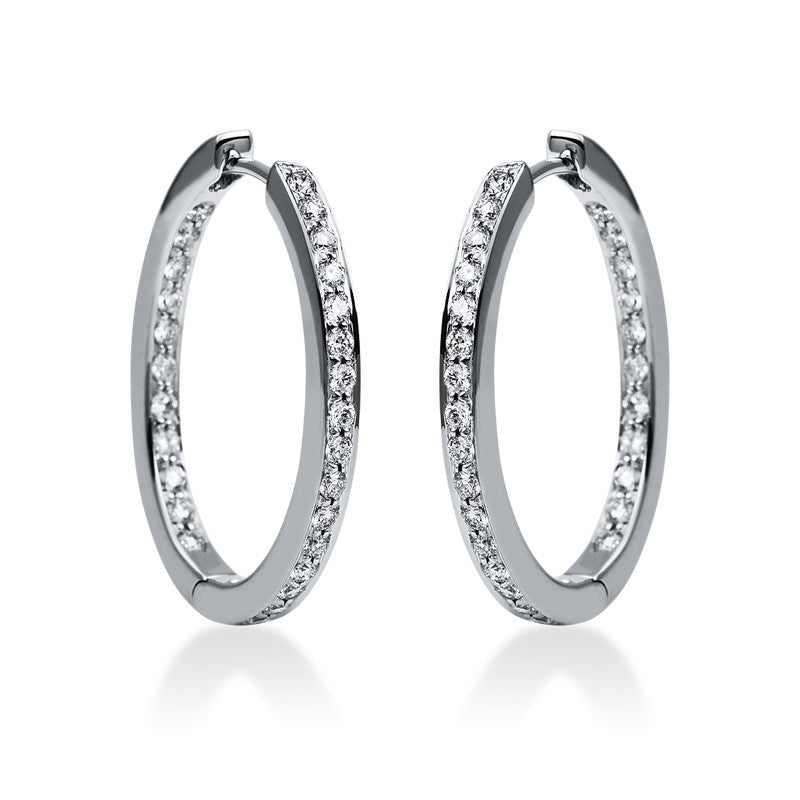 Mehrfachsteinbesatz Creolen Weißgold 18kt 0,76ct