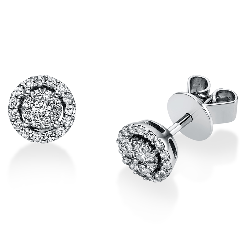 Illusion Classic Ohrstecker Weißgold 18kt 0,26ct
