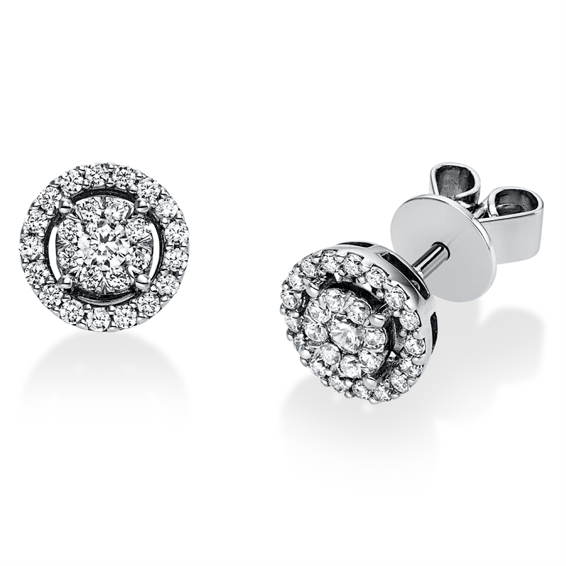 Illusion Classic Ohrstecker Weißgold 14kt 0,38ct