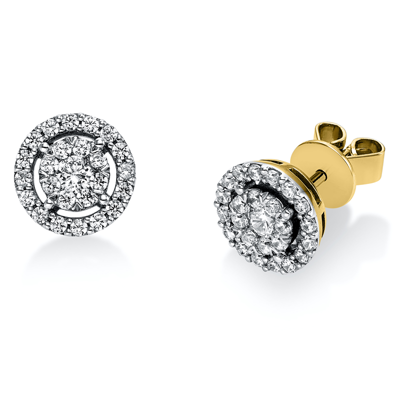 Illusion Classic Ohrstecker Weißgold 14kt 0,59ct