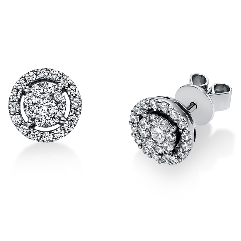 Illusion Classic Ohrstecker Weißgold 14kt 0,59ct