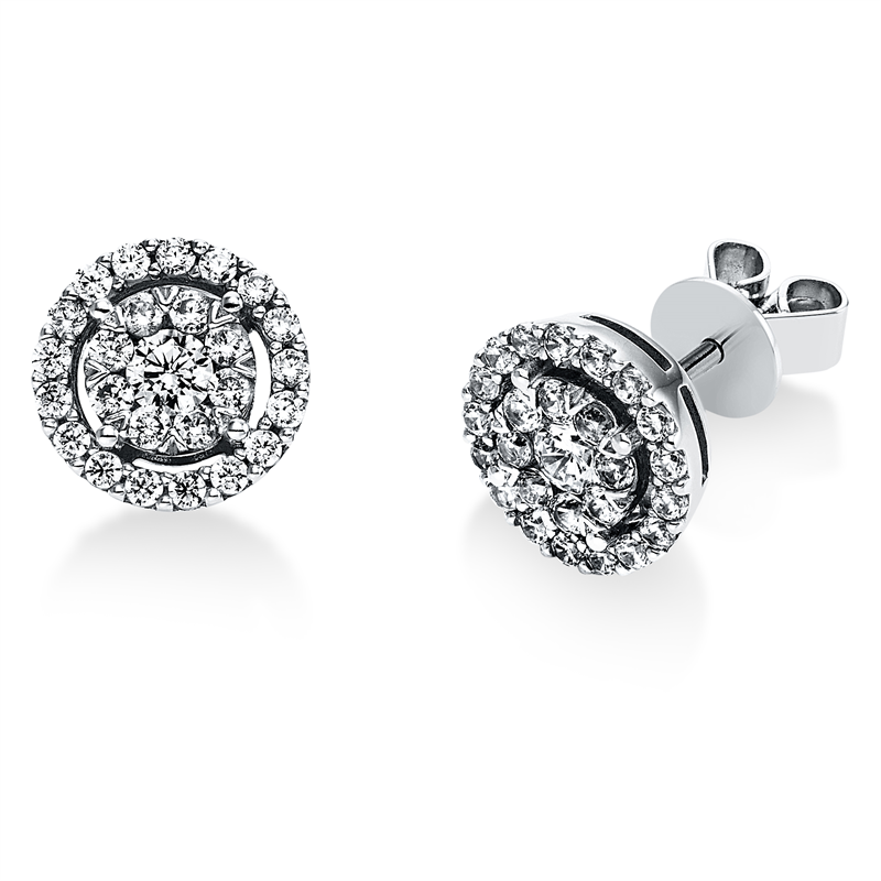 Illusion Classic Ohrstecker Weißgold 14kt 0,81ct