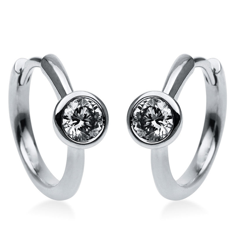Solitaire Creolen Weißgold 14kt 0,4ct