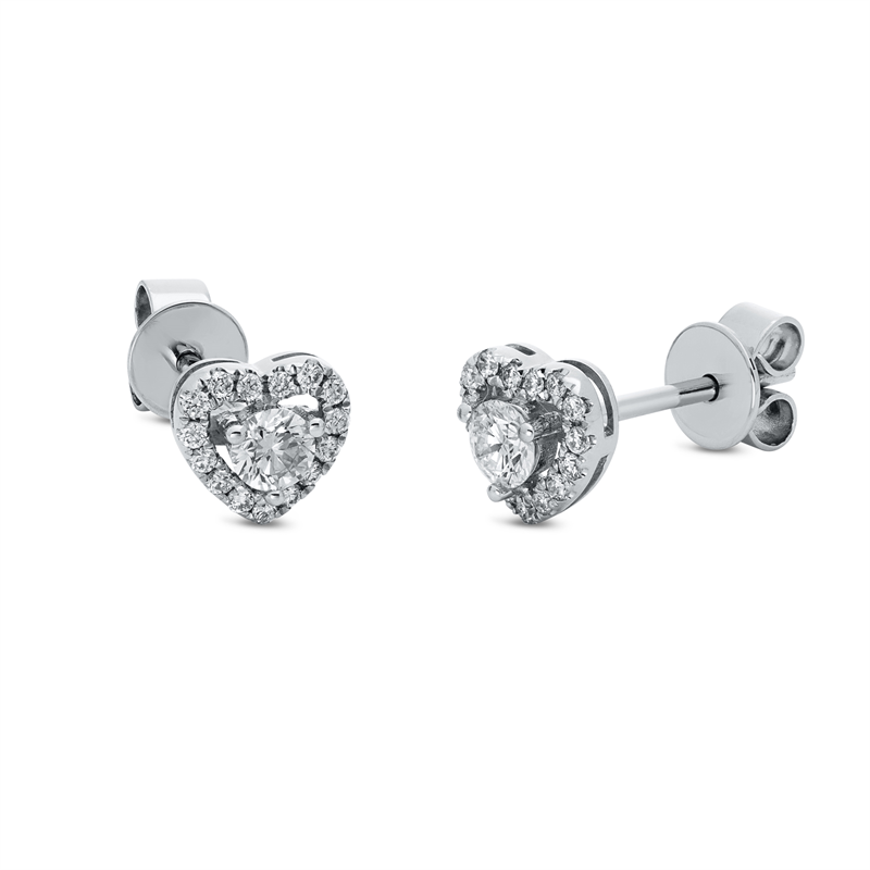 Herz Ohrstecker Weißgold 14kt 0,34ct