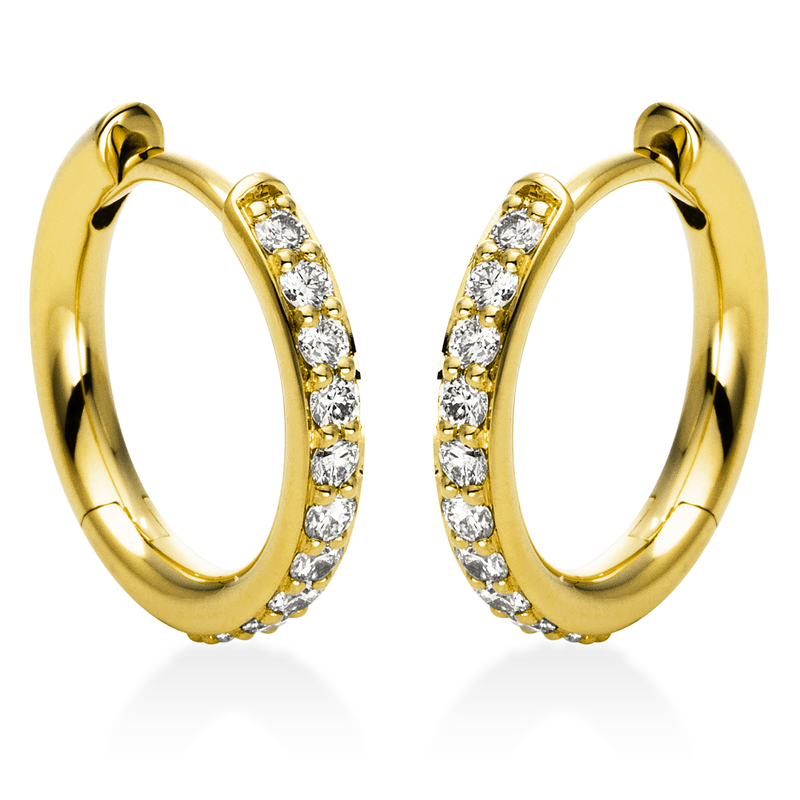 Mehrfachsteinbesatz Creolen Weißgold 18kt 0,26ct