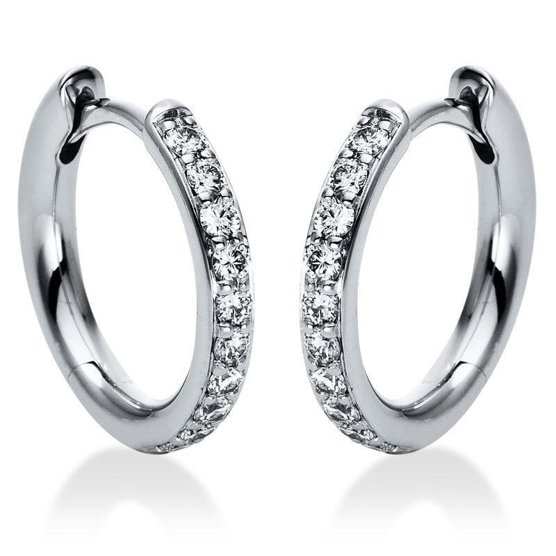 Mehrfachsteinbesatz Creolen Weißgold 18kt 0,26ct