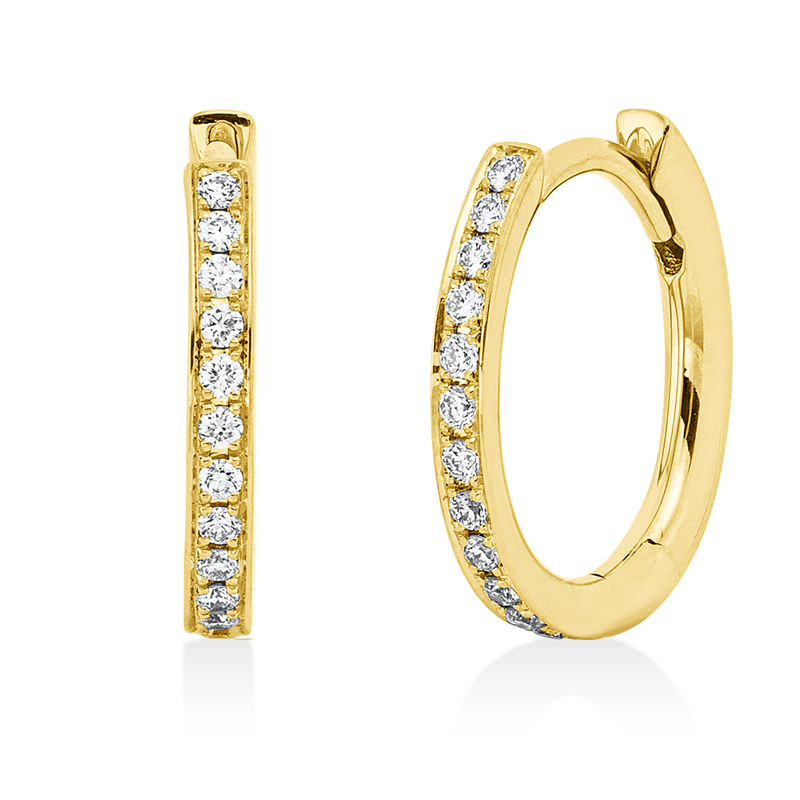 Mehrfachsteinbesatz Creolen Weißgold 18kt 0,15ct