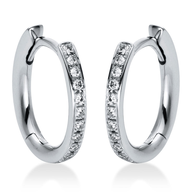 Mehrfachsteinbesatz Creolen Weißgold 18kt 0,15ct