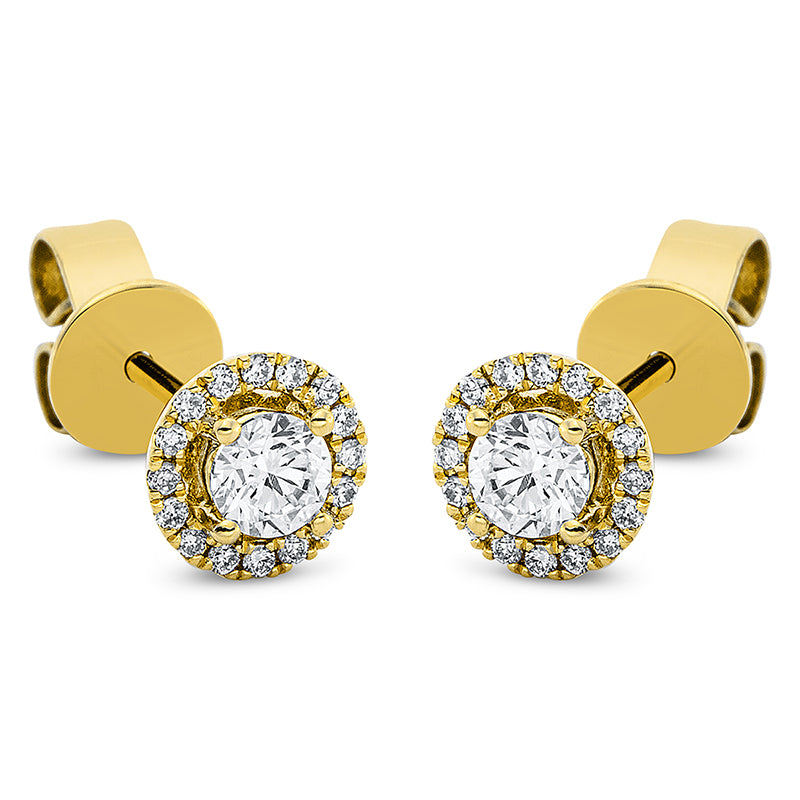 Solitaire mit Besatz Ohrstecker Gelbgold 18kt 0,39ct
