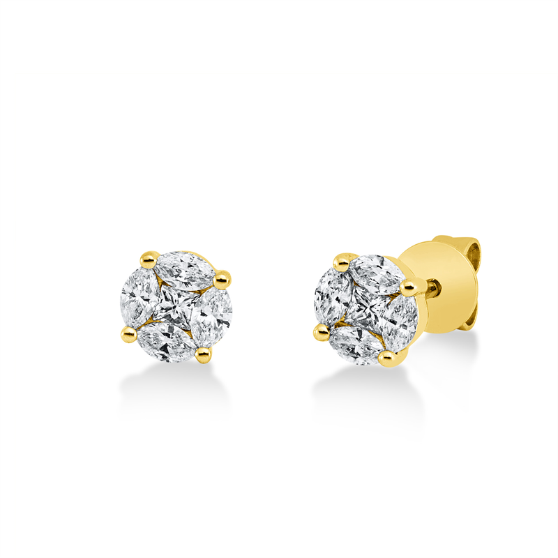 Baguette Illusion Ohrstecker Weißgold 18kt 0,48ct