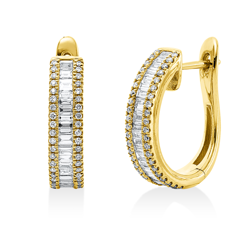 Baguette Creolen Weißgold 18kt 0,83ct