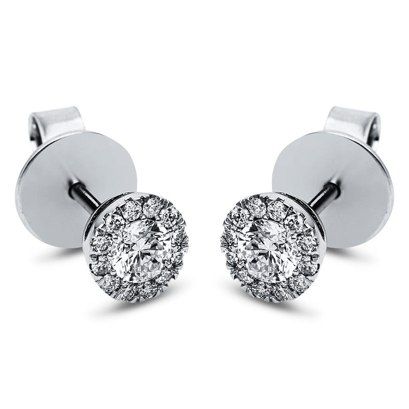 Solitaire mit Besatz Ohrstecker Weißgold 14kt 0,5ct