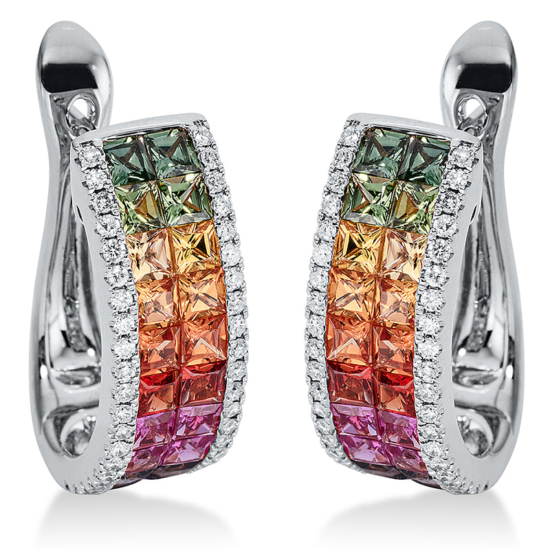 Rainbow & Multicolor Creolen Weißgold 18kt 0,32ct