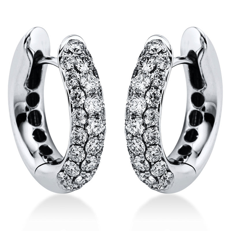 Pavé Creolen Weißgold 18kt 1,1ct
