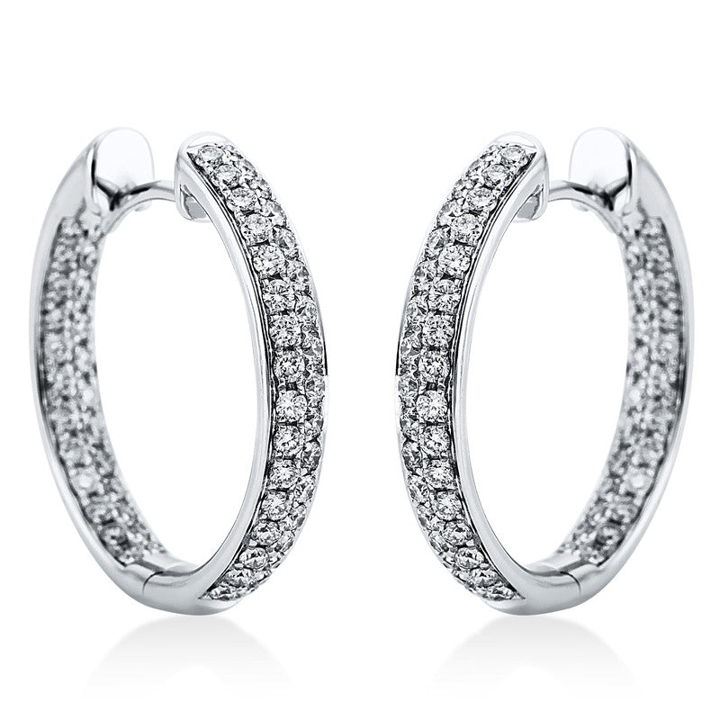 Mehrfachsteinbesatz Creolen Weißgold 18kt 0,84ct