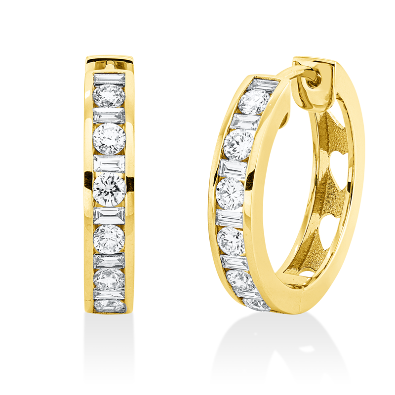 Baguette Creolen Weißgold 18kt 0,83ct