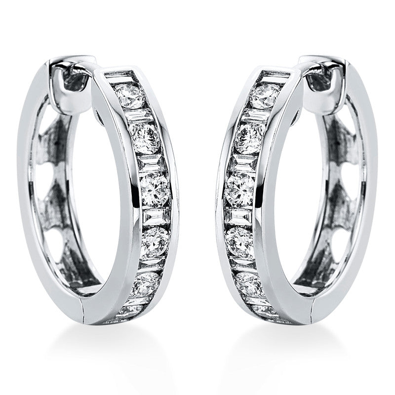 Baguette Creolen Weißgold 18kt 0,83ct