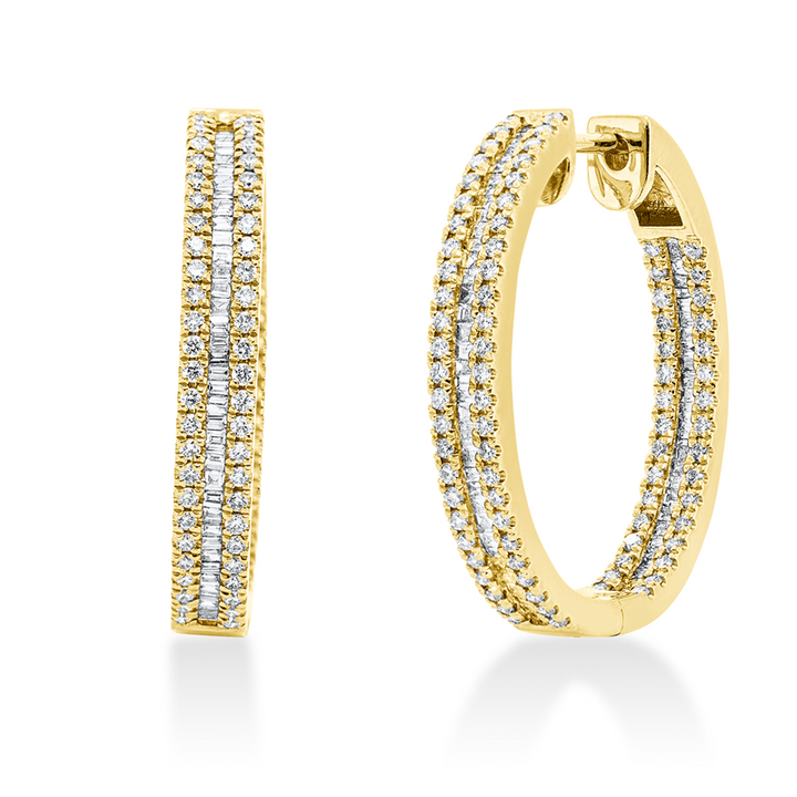 Baguette Creolen Gelbgold 18kt Ref-2L325