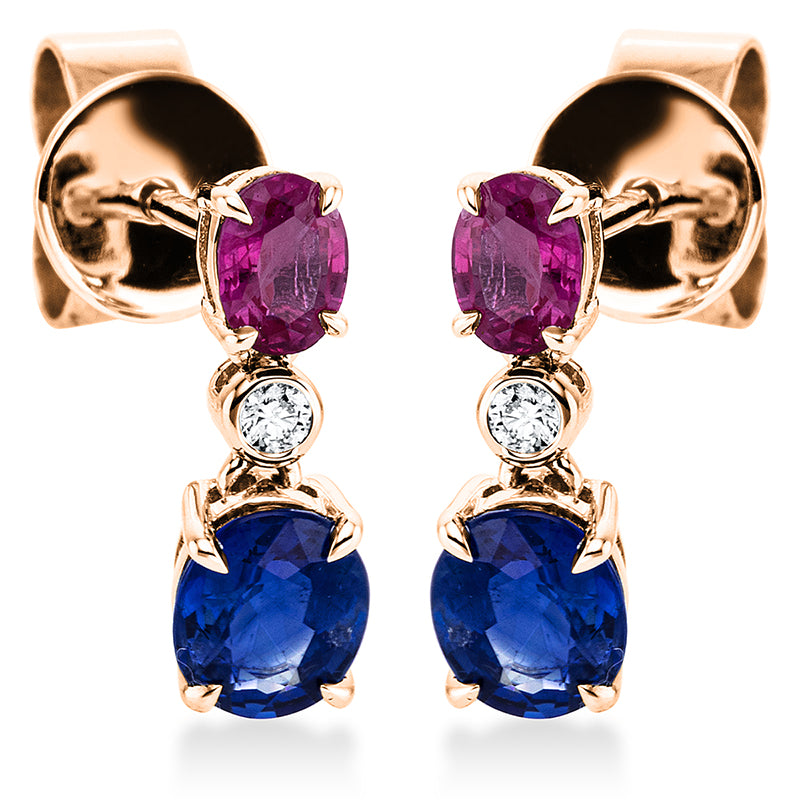 Farbstein Classic Ohrschmuck Rotgold 18kt 0,03ct