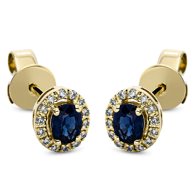 Farbstein Classic Ohrstecker Gelbgold 18kt 0,08ct