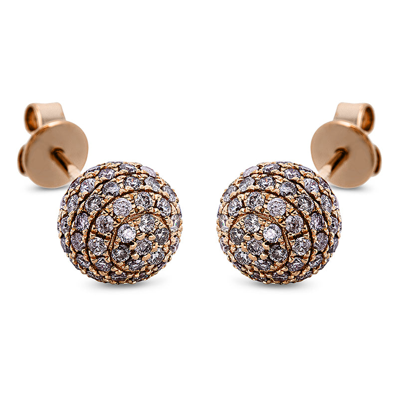 Pavé Ohrstecker Rotgold 18kt 0,93ct