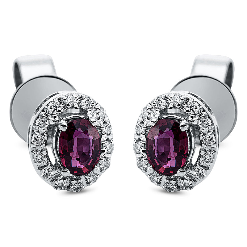 Farbstein Classic Ohrstecker Weißgold 18kt 0,08ct