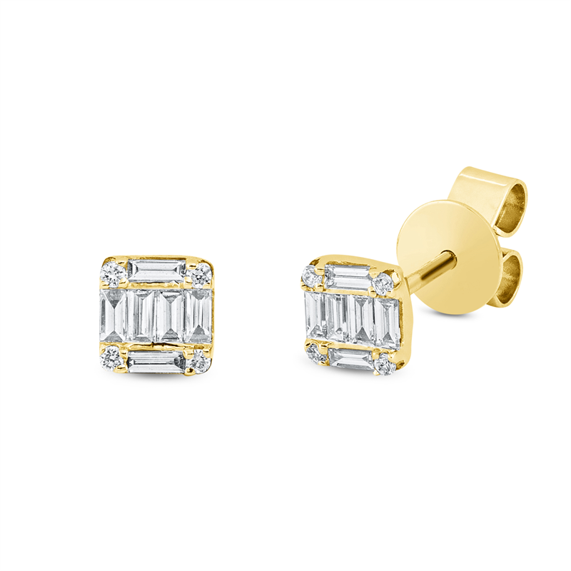 Baguette Illusion Ohrstecker Weißgold 18kt 0,32ct