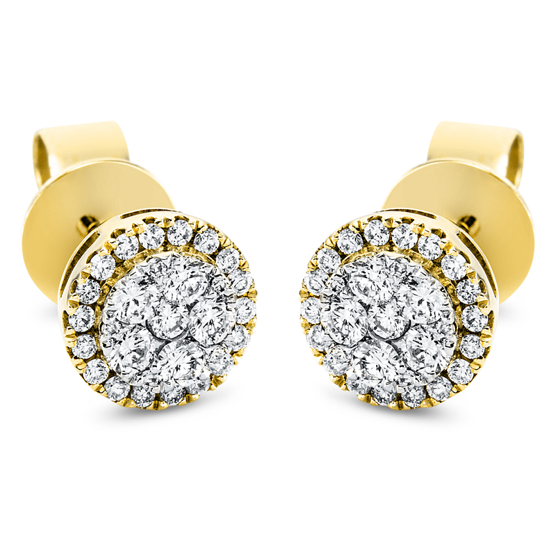 Illusion Classic Ohrstecker Gelbgold / Weißgold 18kt 0,45ct