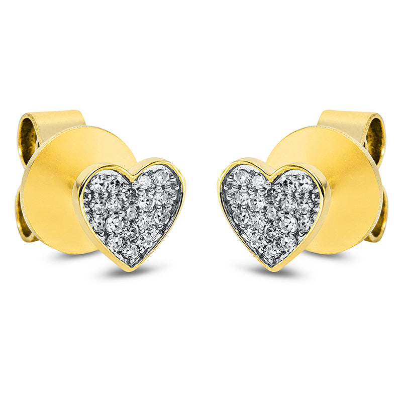 Herz Ohrstecker Gelbgold 18kt 0,09ct