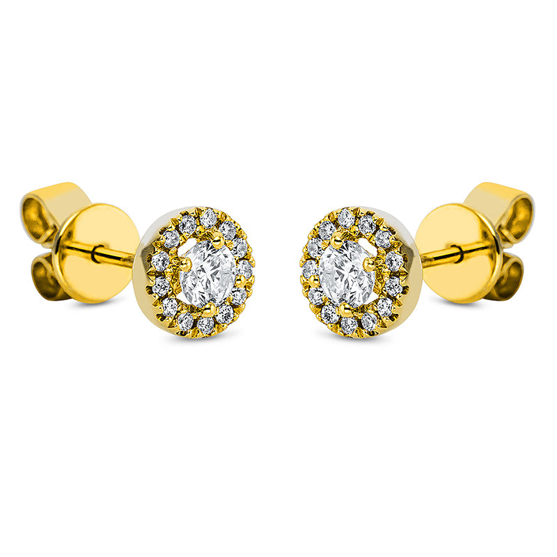 Solitaire mit Besatz Ohrstecker Weißgold 18kt 0,38ct