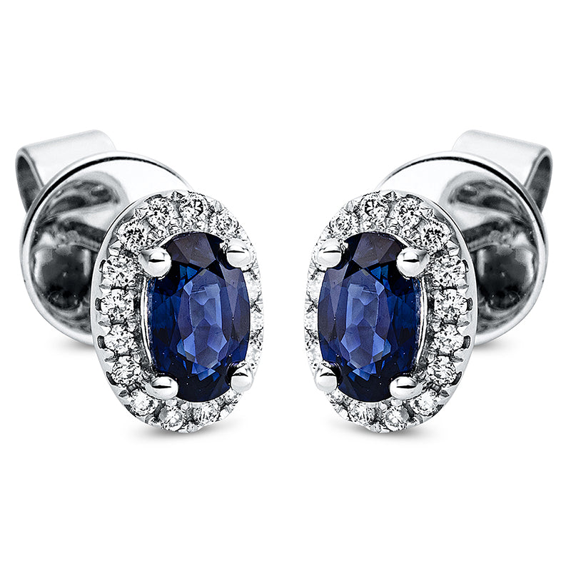 Farbstein Classic Ohrstecker Weißgold 18kt 0,1ct