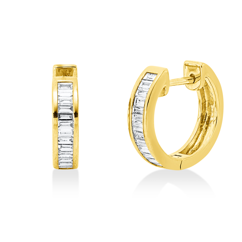 Baguette Creolen Gelbgold 18kt 0,51ct