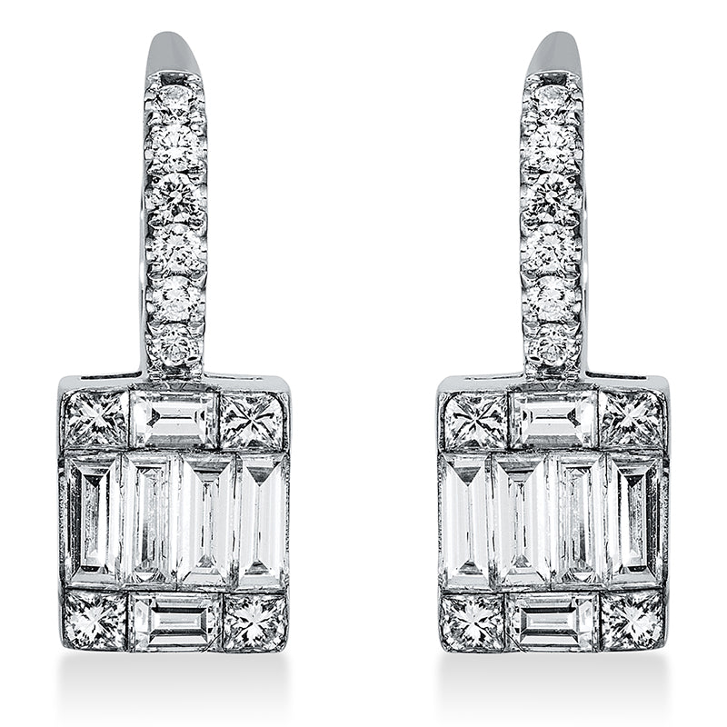 Baguette Illusion Ohrschmuck Weißgold 18kt 0,93ct