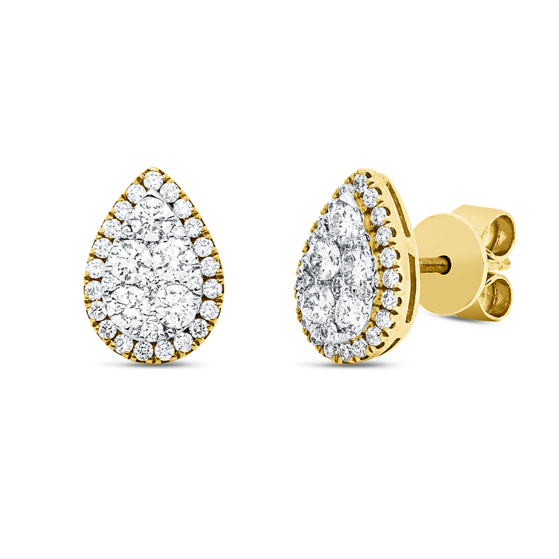 Illusion Classic Ohrstecker Gelbgold / Weißgold 18kt 0,9ct