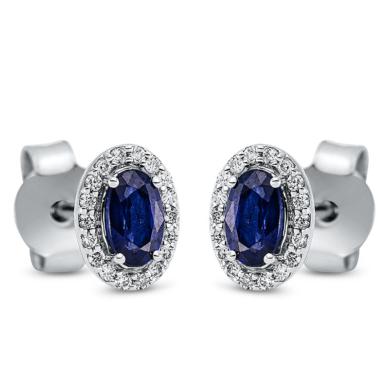 Farbstein Classic Ohrstecker Weißgold 18kt 0,1ct