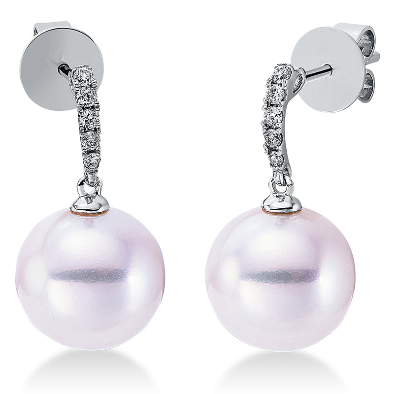 Perle Ohrschmuck Weißgold 18kt 0,14ct