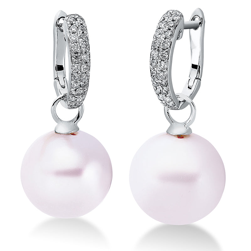 Perle Ohrschmuck Weißgold 18kt 0,21ct