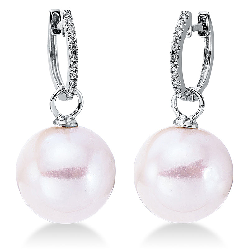 Perle Ohrschmuck Weißgold 18kt 0,06ct