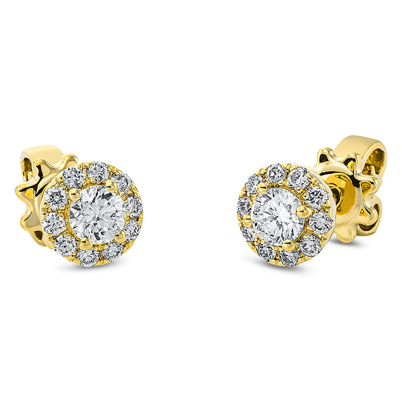 Solitaire mit Besatz Ohrstecker Weißgold 18kt 0,36ct