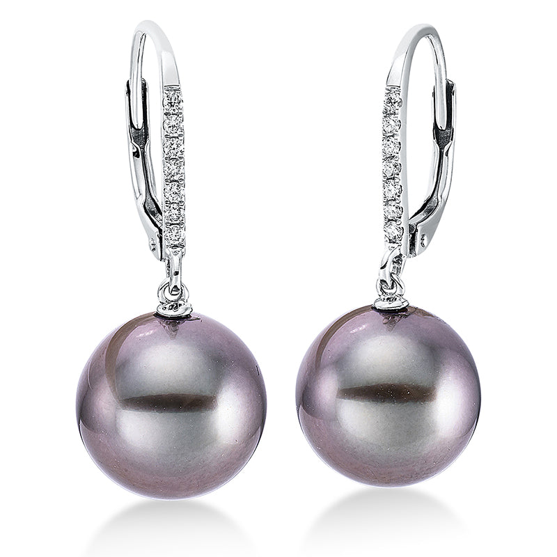 Perle Ohrschmuck Weißgold 18kt 0,09ct