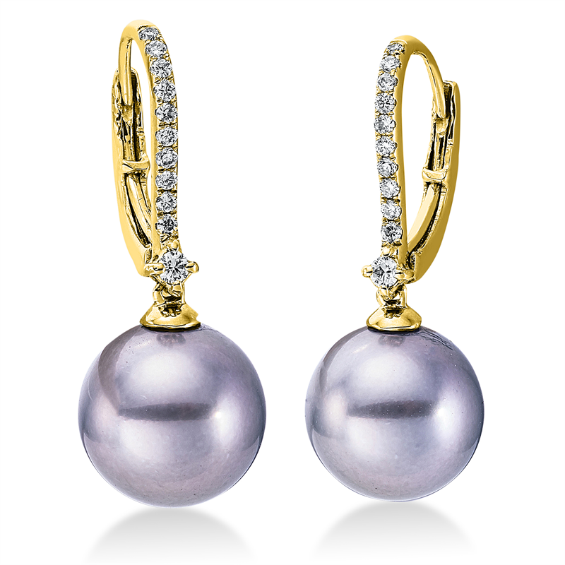 Perle Ohrschmuck Weißgold 18kt 0,16ct