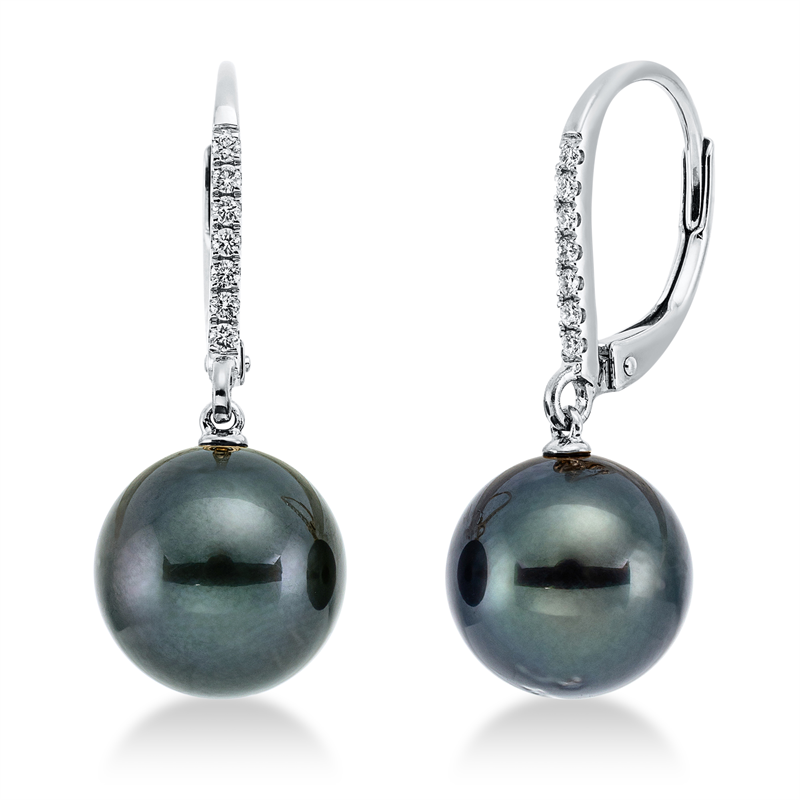 Perle Ohrschmuck Weißgold 18kt 0,09ct