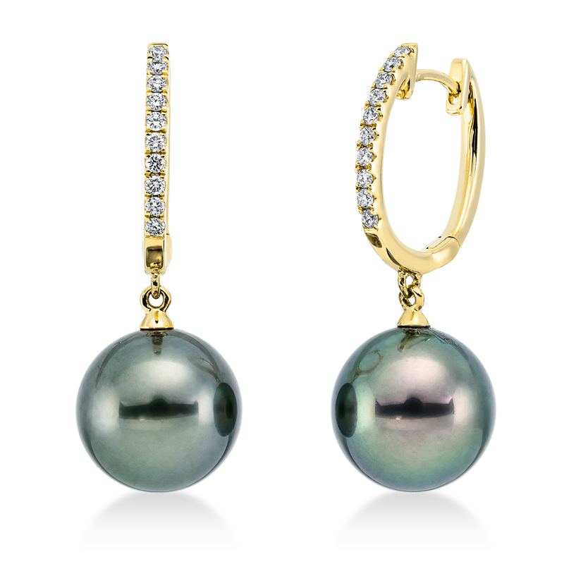 Perle Ohrschmuck Weißgold 18kt 0,17ct